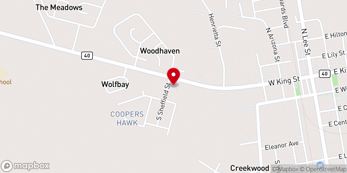 Map showing location of Friendship Baptist Church