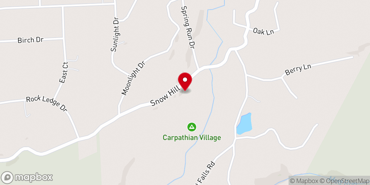 Map showing location of Carpathian Village