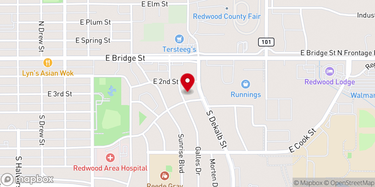 Map showing location of River Valley Health and Rehabilitation
