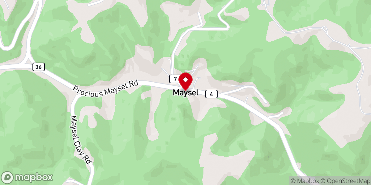 Map showing location of Maysel