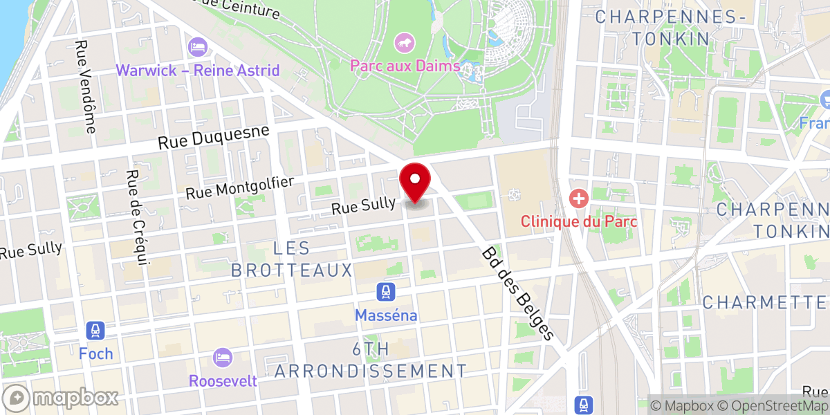 Map showing location of Église Saint-Joseph des Brotteaux