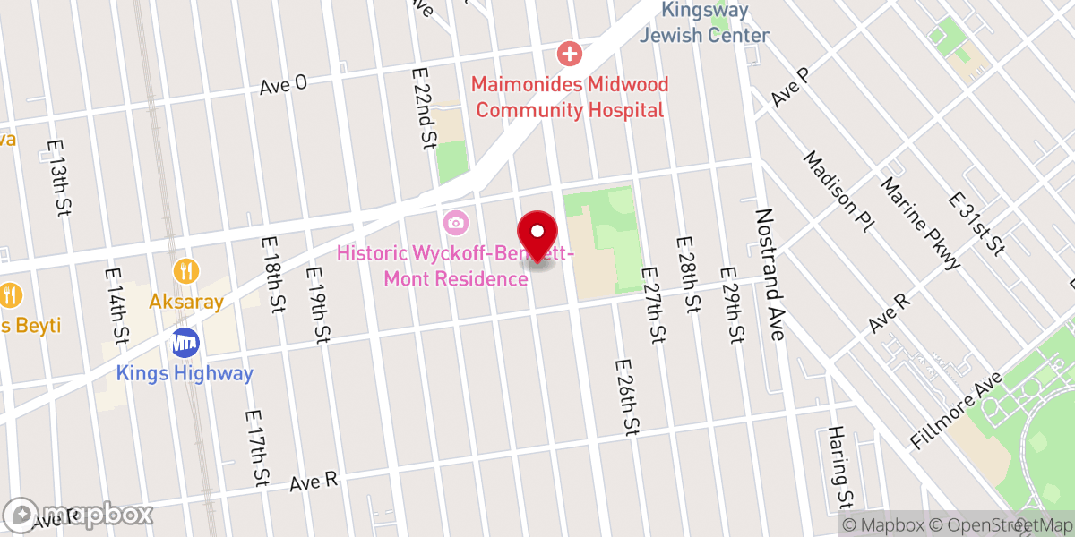Map showing location of Congregation Ahavat Torah