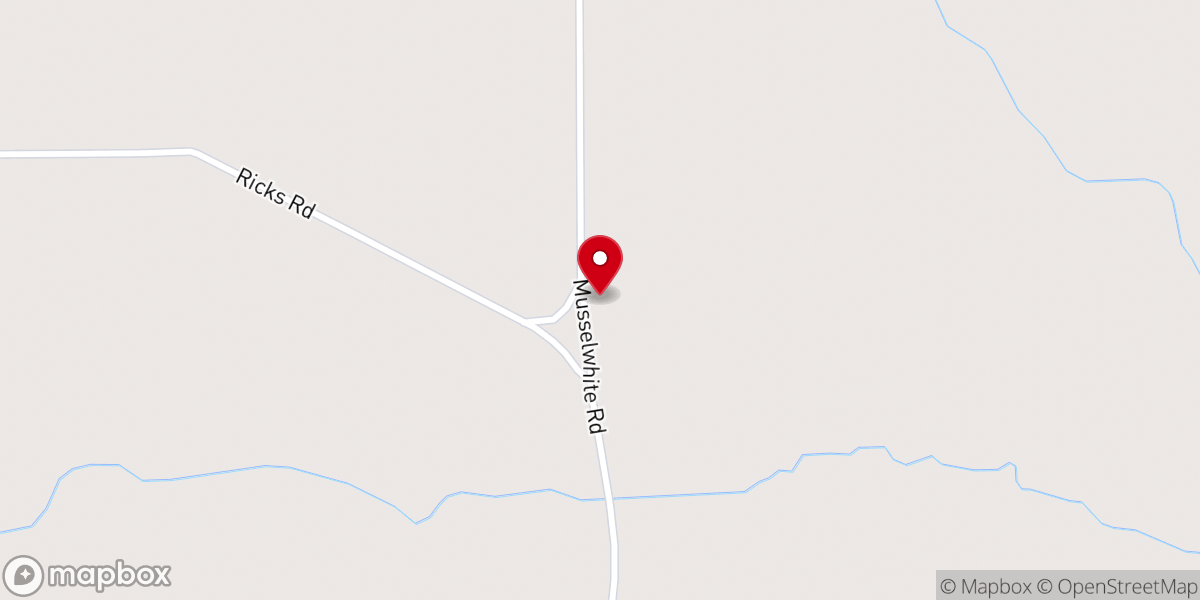 Map showing location of Wilber Hall Church
