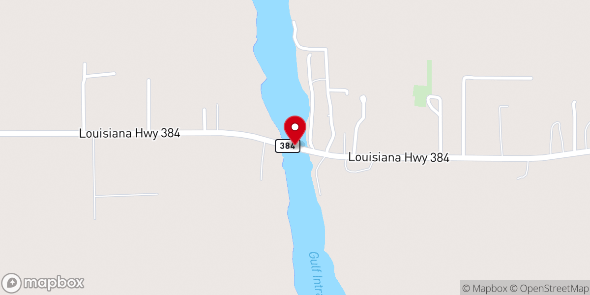 Map showing location of Grand Lake Swing Bridge