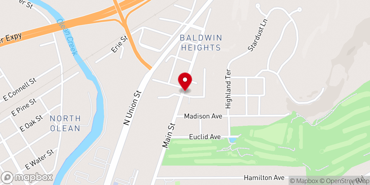 Map showing location of Bethel Assembly of God Church