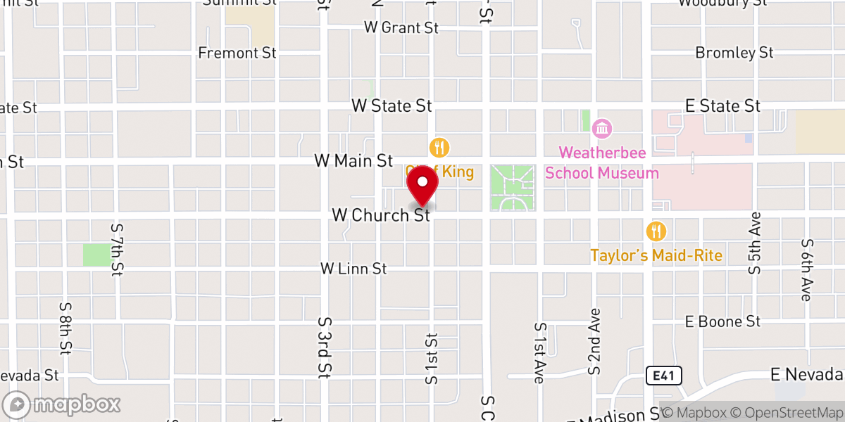 Map showing location of Elks Lodge