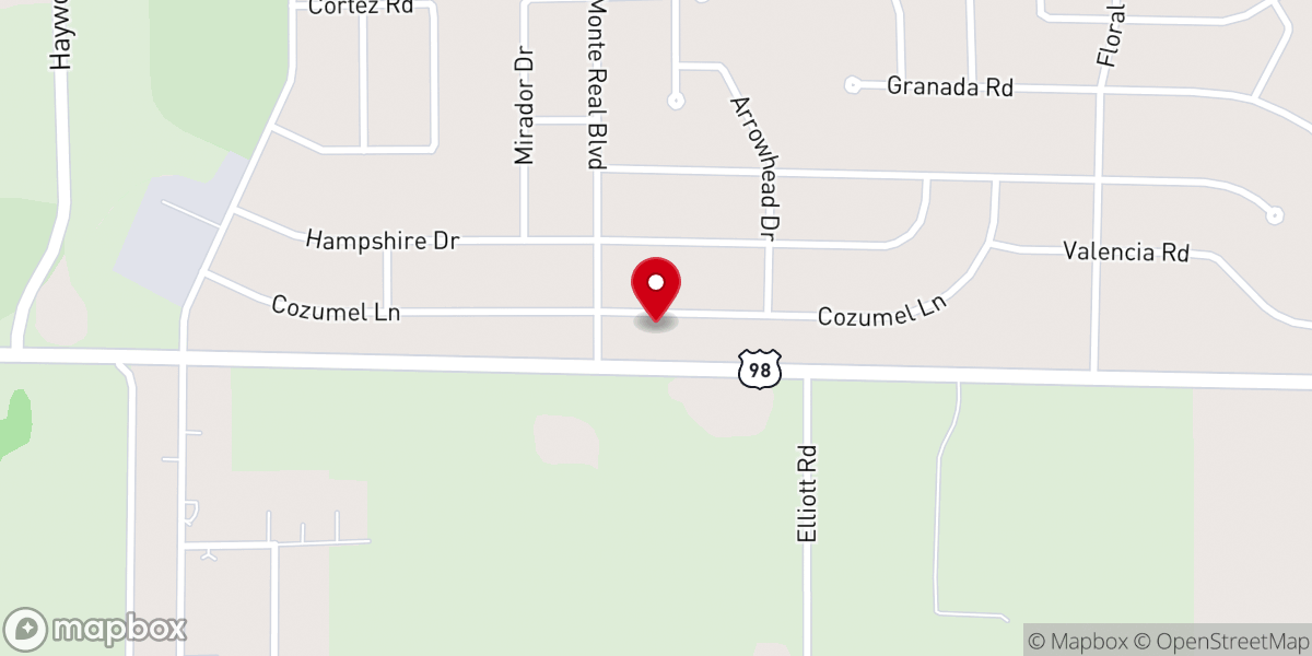 Map showing location of Spring Lake United Methodist Church