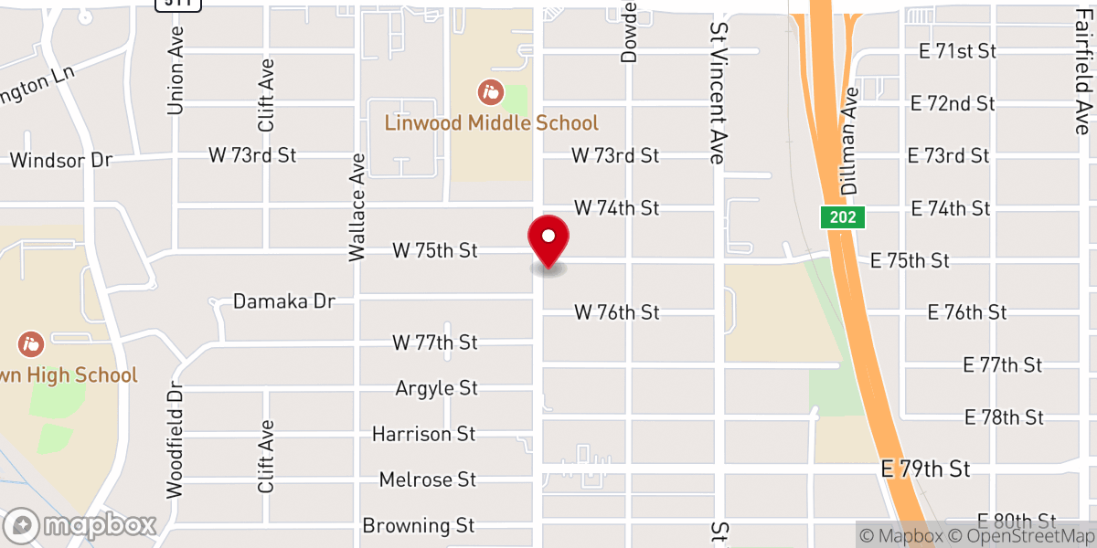 Map showing location of Fellowship of Christ Missionary Baptist Church