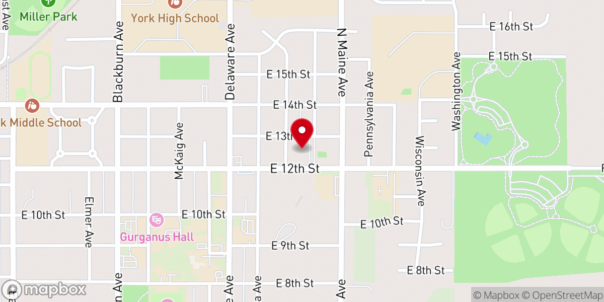Map showing location of Faith Lutheran Church