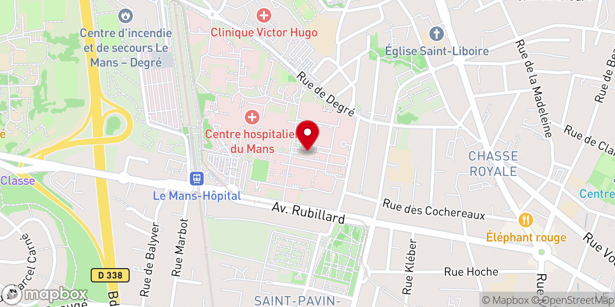Map showing location of Chapelle du CHM