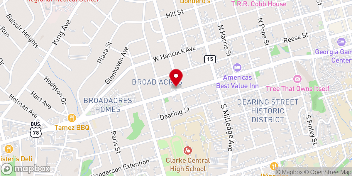 Map showing location of Ebenezer Baptist Church West