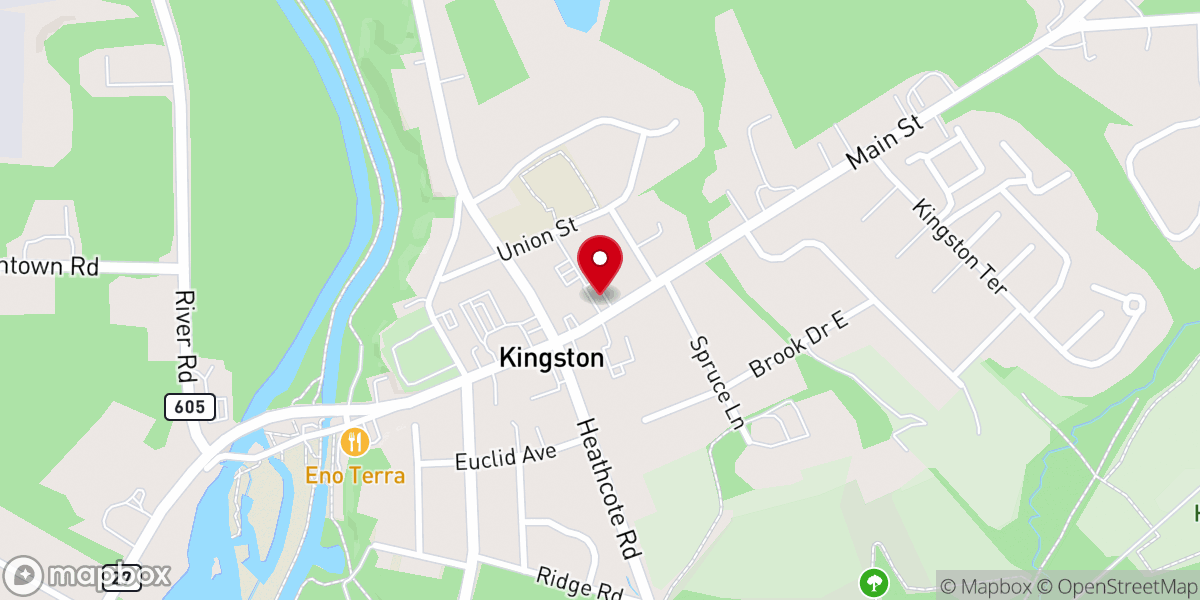 Map showing location of Kingston Presbyterian Church