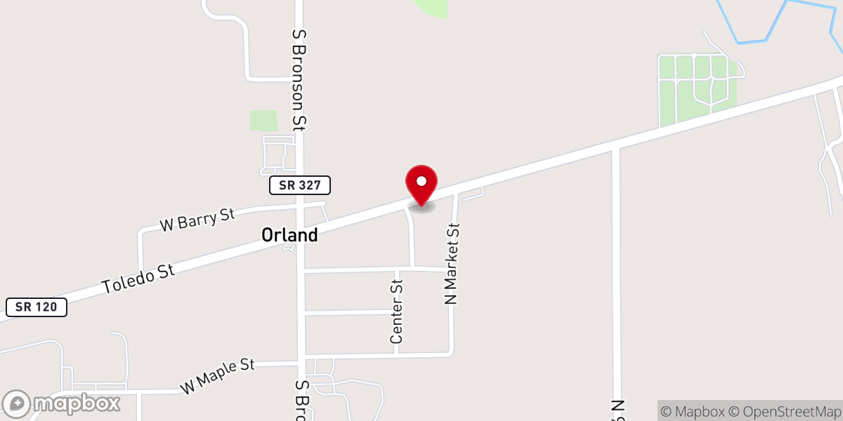 Map showing location of Orland Congregational Church