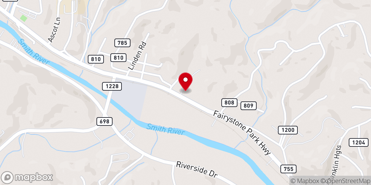 Map showing location of Thrive Student Ministries