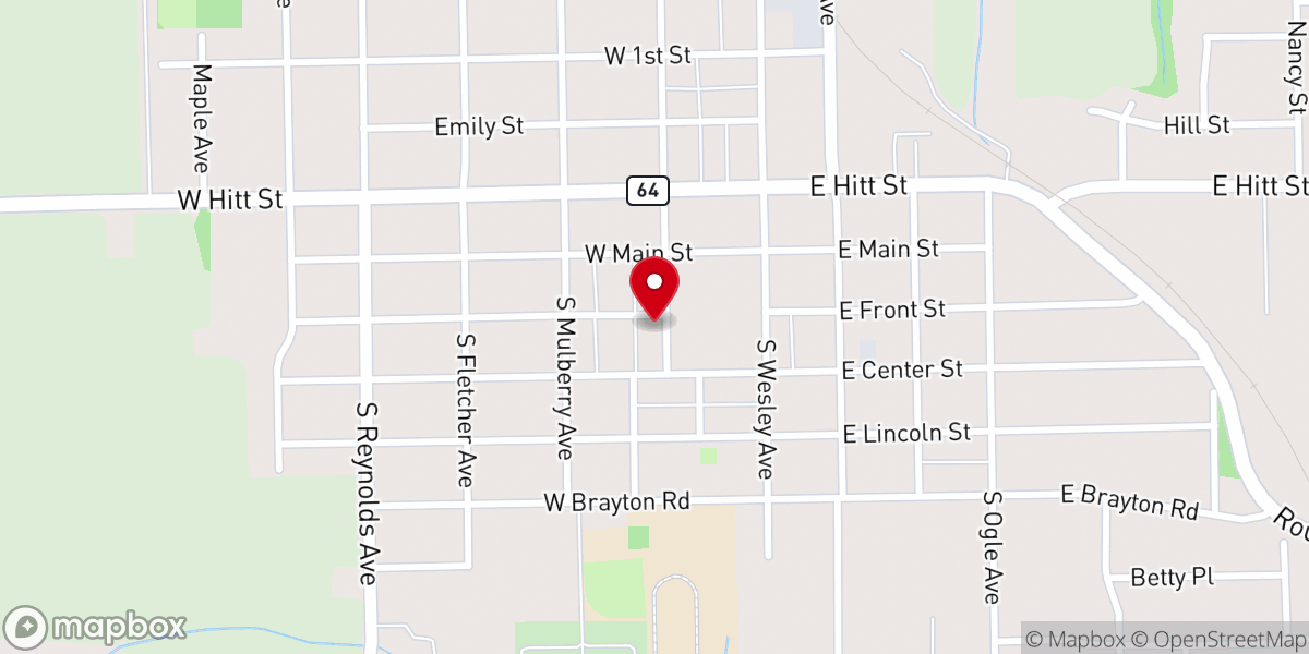 Map showing location of Evangelical Free Church of Mt. Morris
