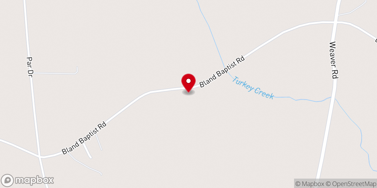 Map showing location of Bland Baptist Church