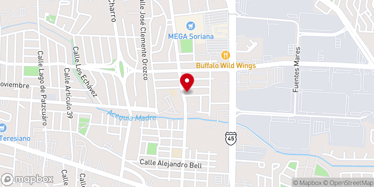 Map showing location of Iglesia Pentecostés Nuevo Testamento