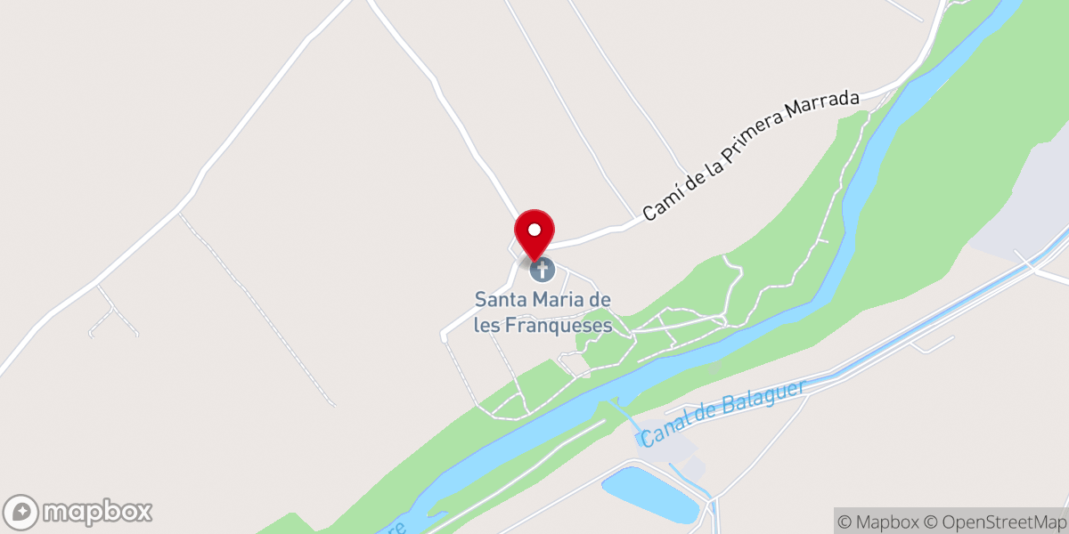 Map showing location of Monasterio de Santa Maria de les Franqueses