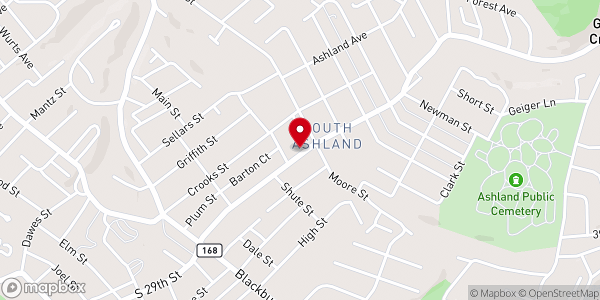 Map showing location of Second Freewill Baptist Church