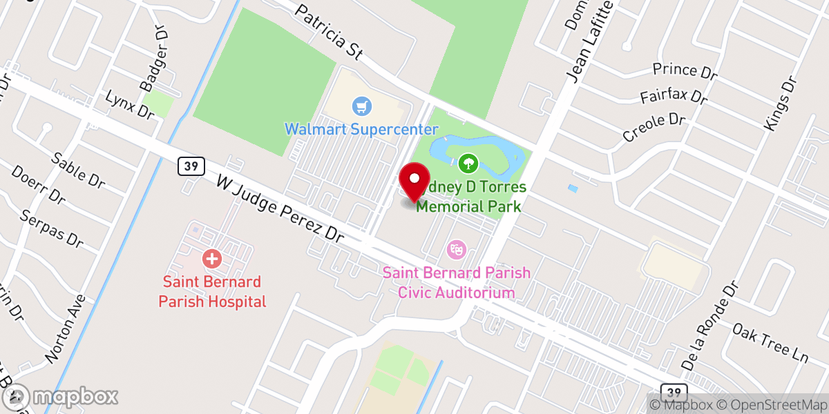 Map showing location of St Bernard Parish housing and development