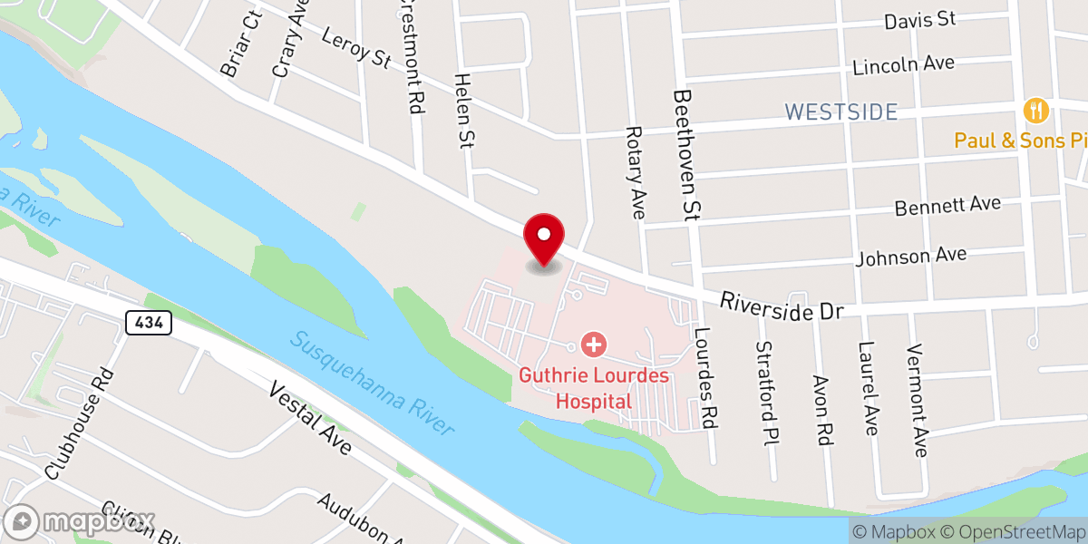 Map showing location of Unitarian Universalist Congregation of Binghamton, NY