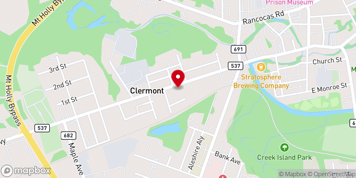Map showing location of Mt. Moriah AME Church