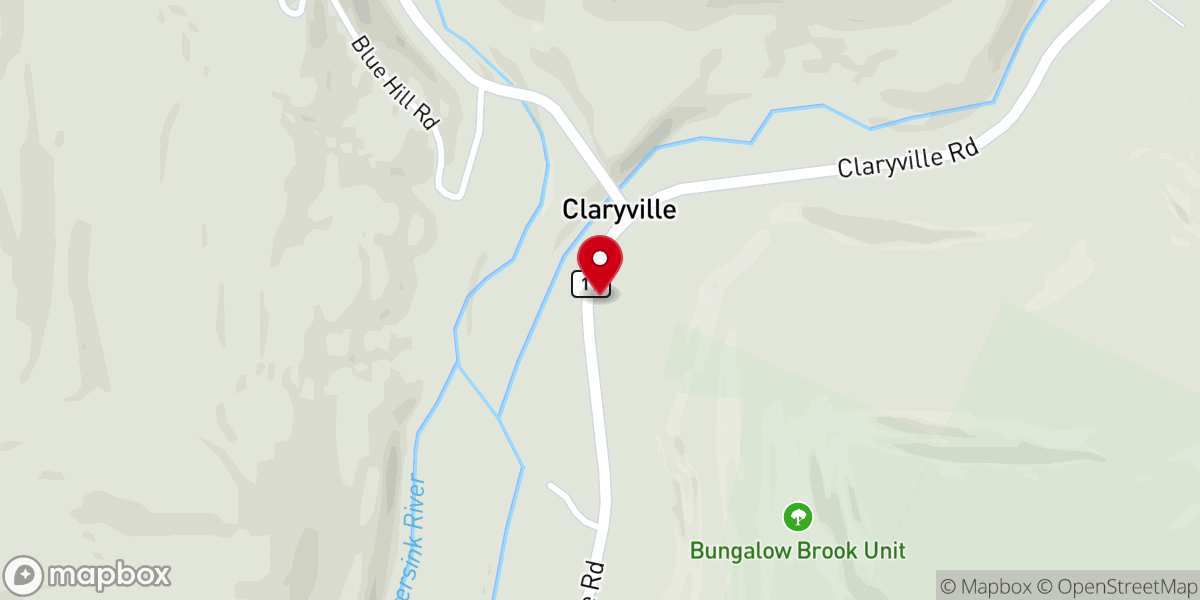 Map showing location of Claryville Reformed Church