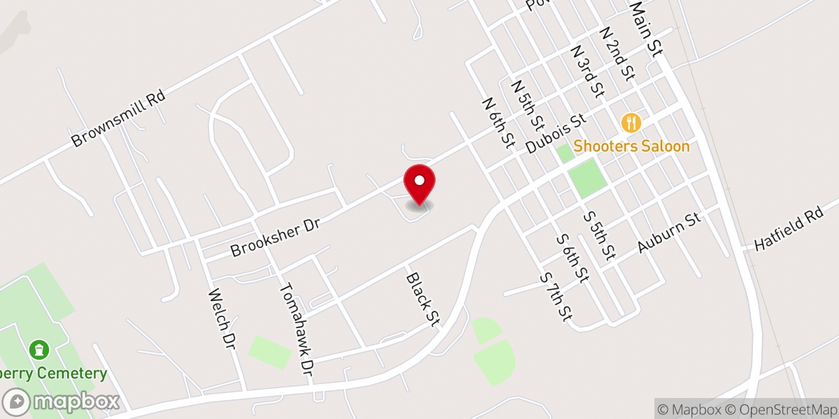 Map showing location of Sacred Heart Parish Center
