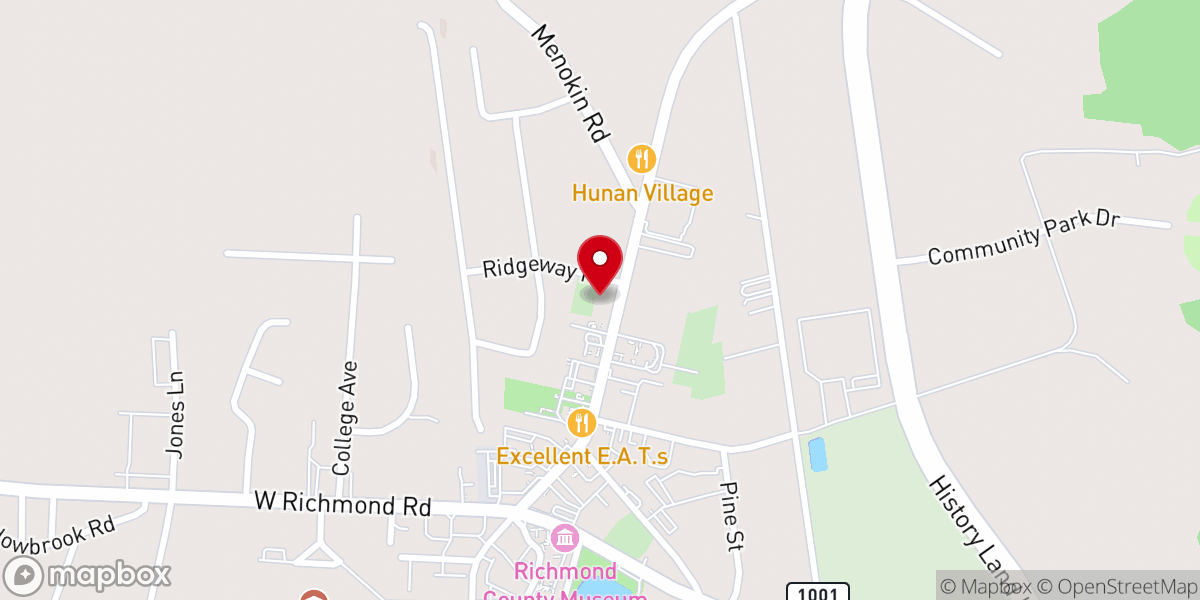 Map showing location of Warsaw United Methodist Church