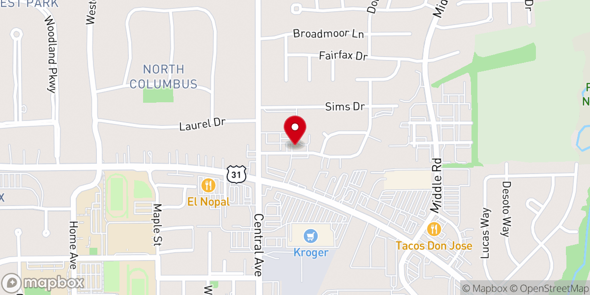 Map showing location of Heritage Baptist Church