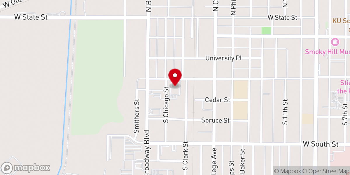 Map showing location of St. John's Missionary Baptist Church