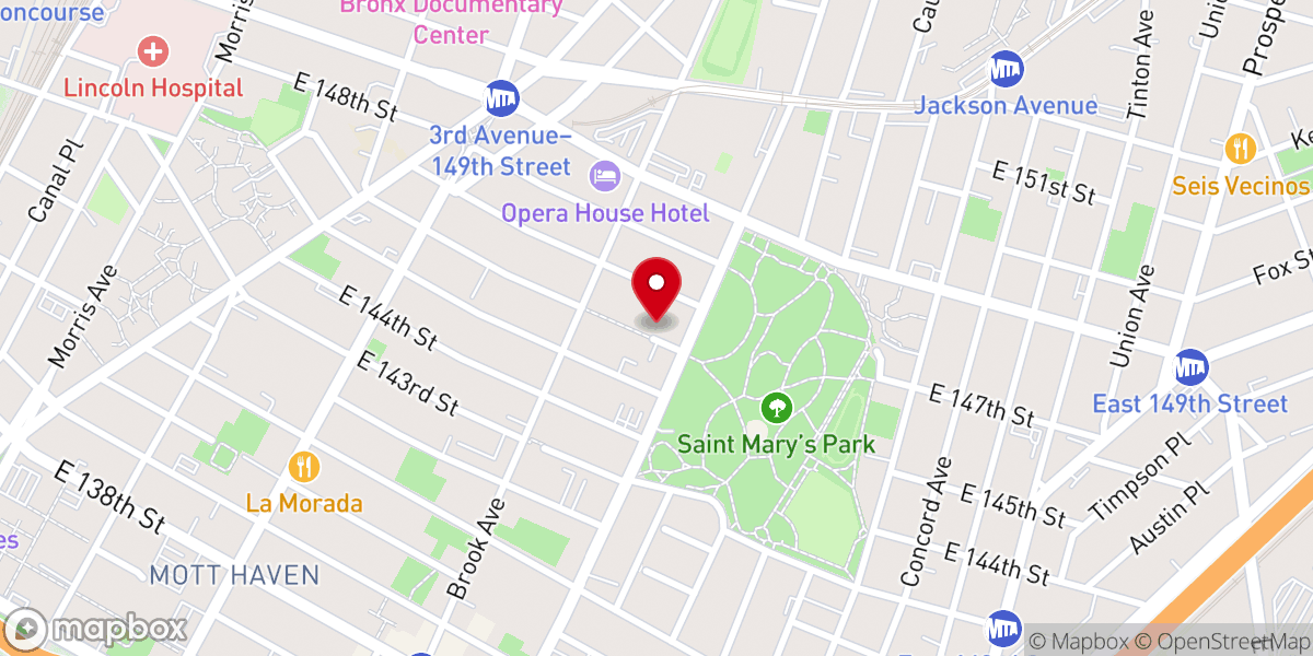 Map showing location of BronxWorks Betances Community Center