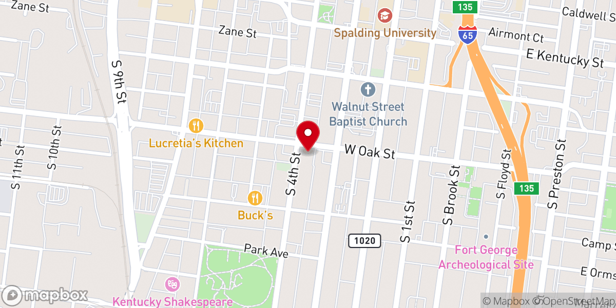 Map showing location of Fourth Avenue Baptist Church