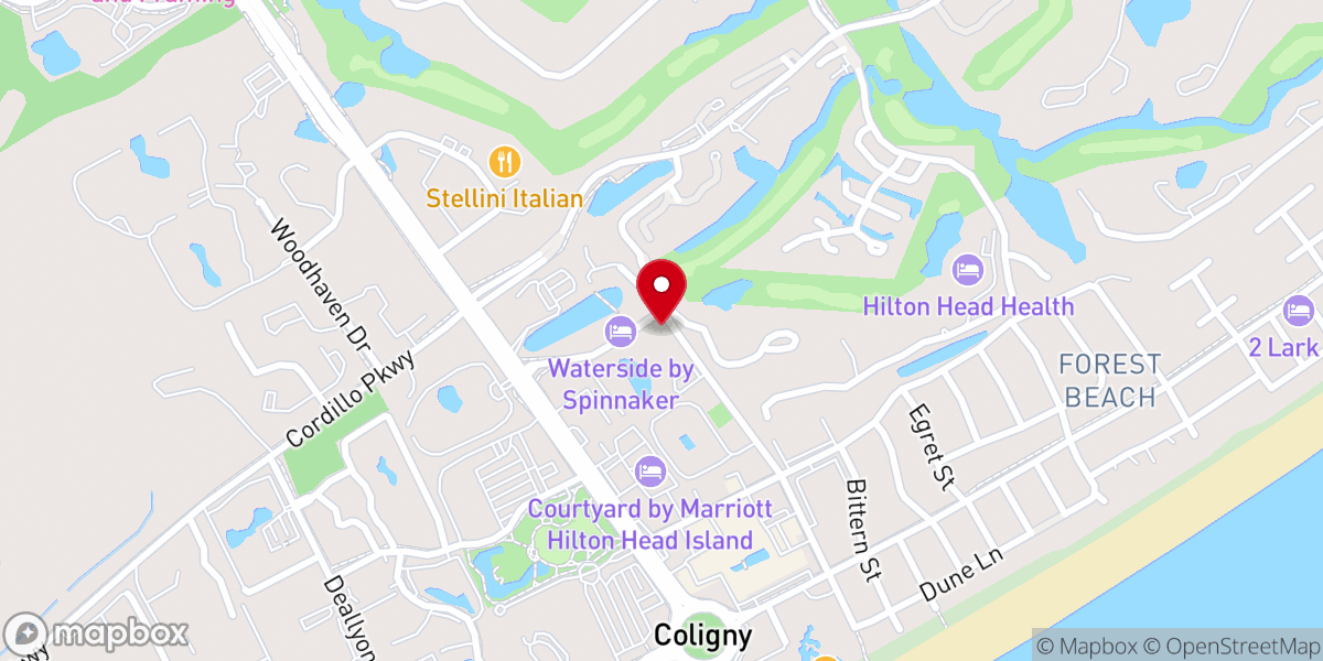 Map showing location of Waterside by Spinnaker Resorts