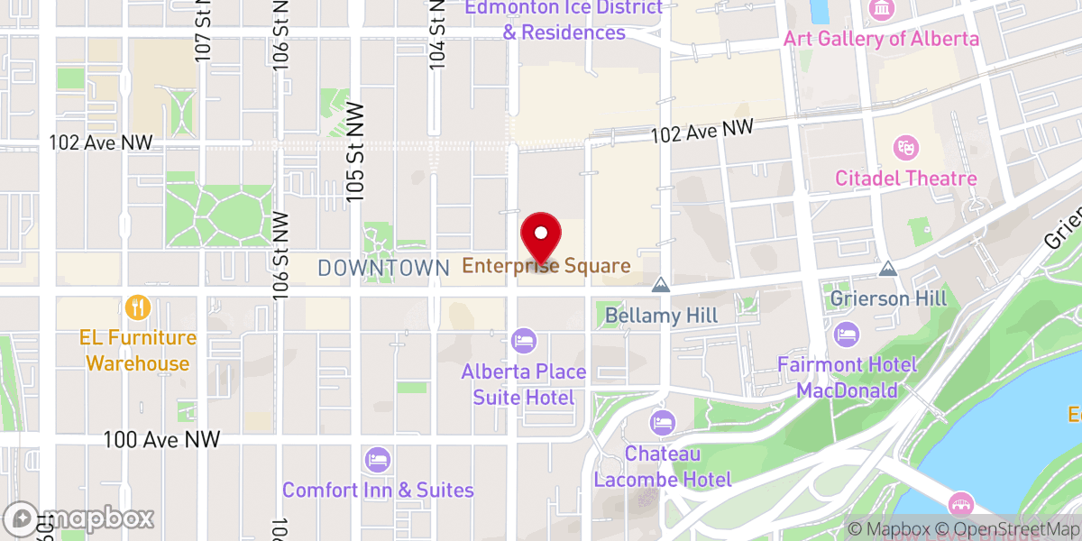 Map showing location of Enterprise Square