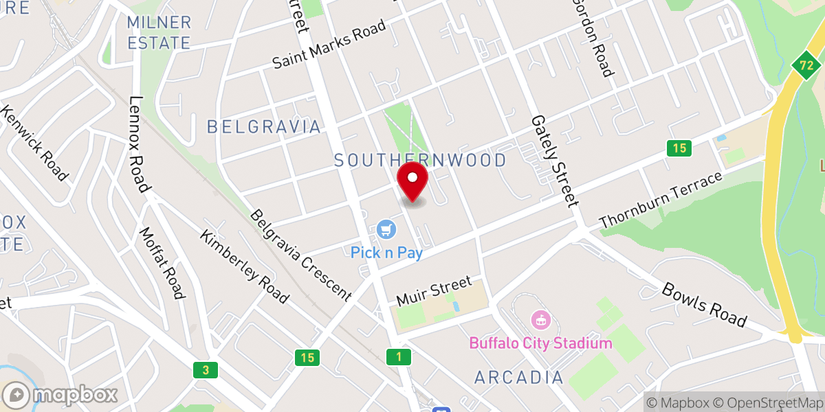 Map showing location of Twelve Apostles Church in Christ