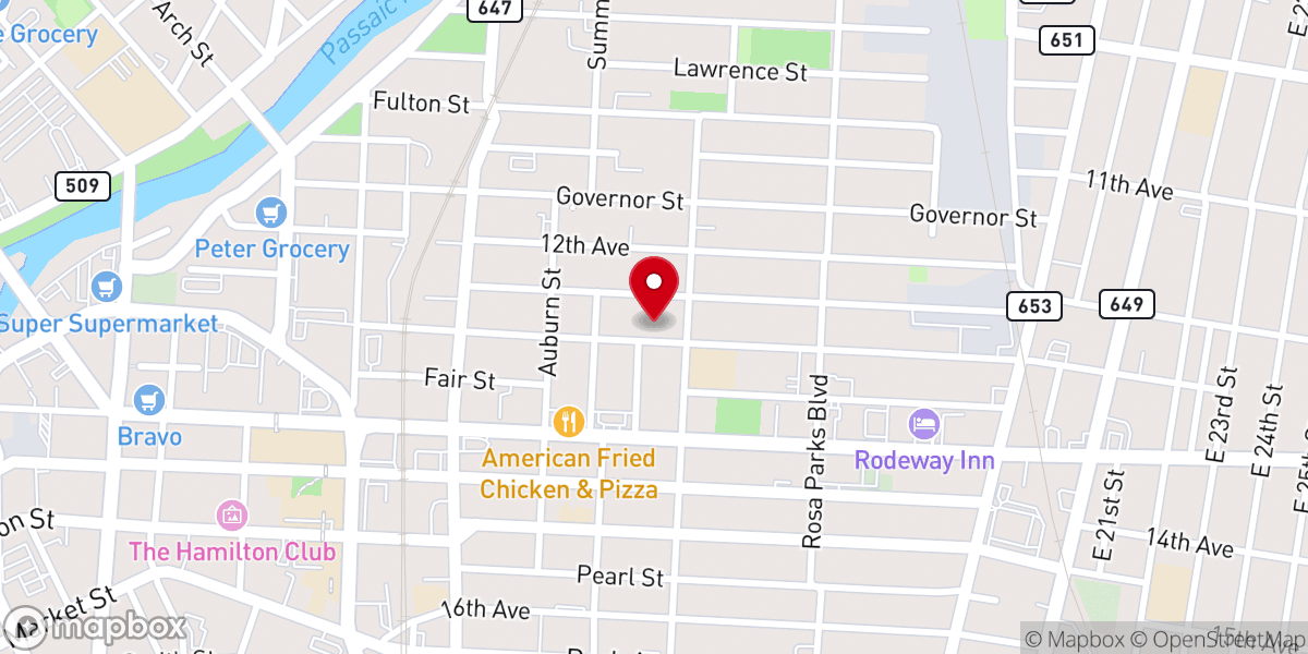Map showing location of New Creech Temple UHC