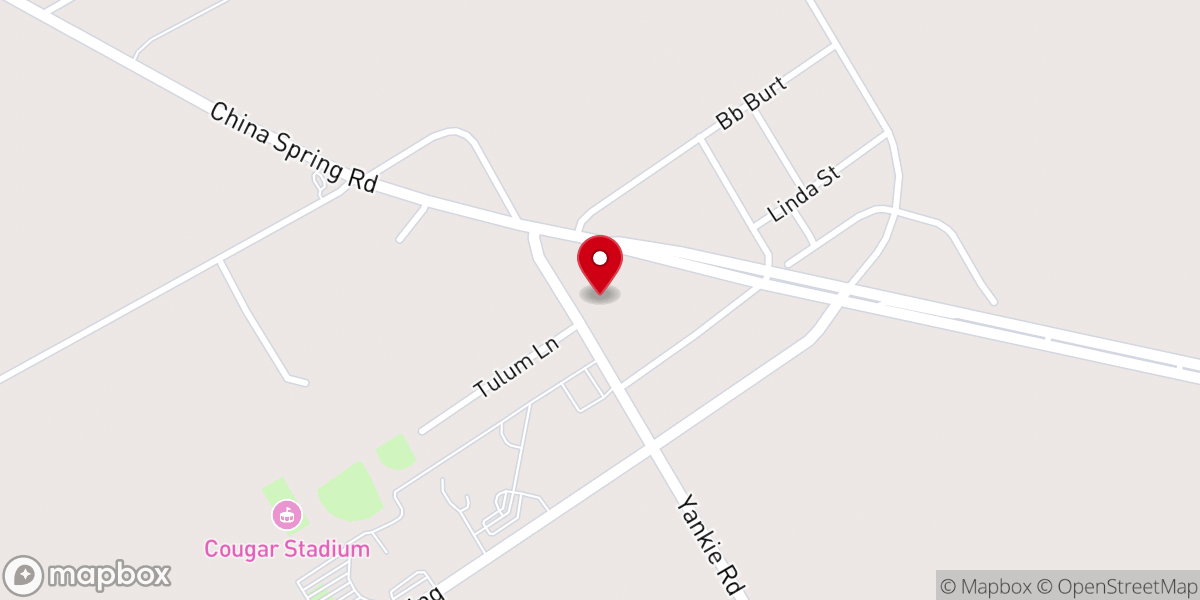 Map showing location of China Spring United Methodist Church