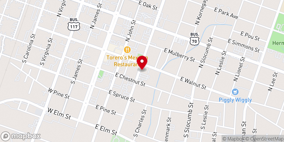 Map showing location of Goldsboro Marriages