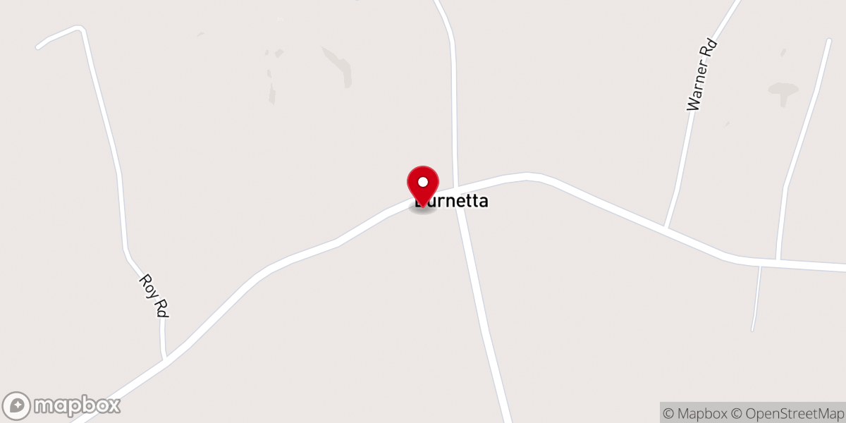 Map showing location of Burnetta baptist church