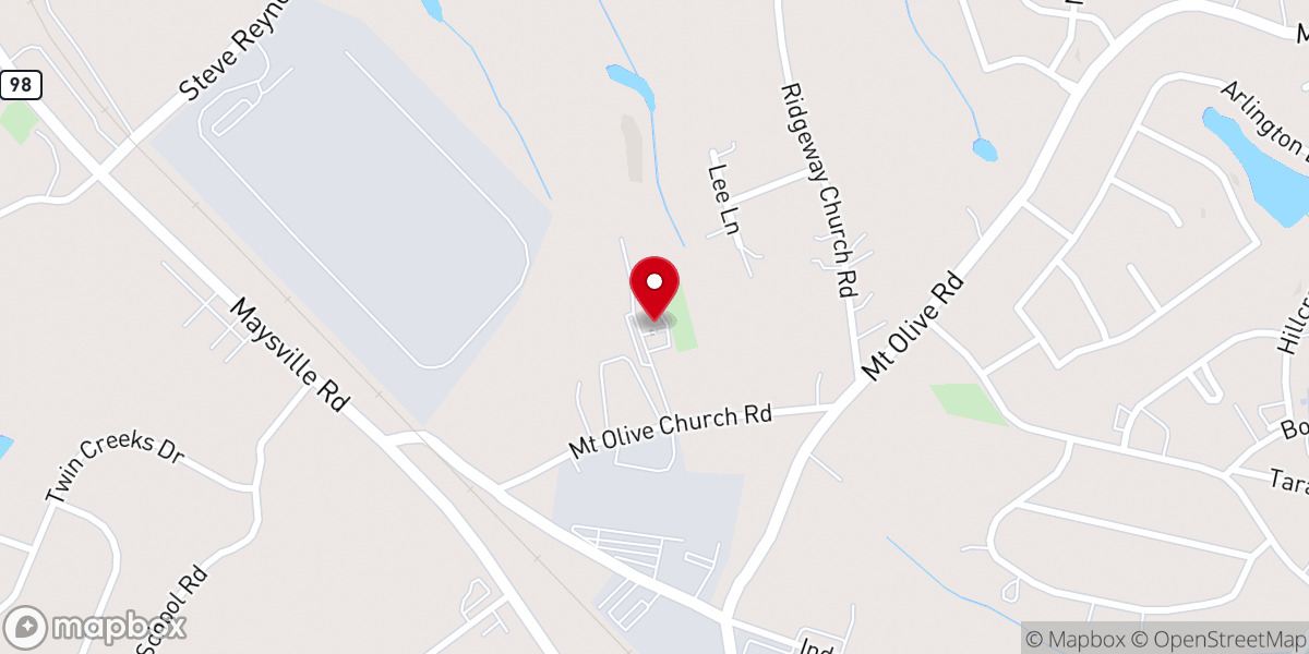 Map showing location of Mt Olive Baptist Church