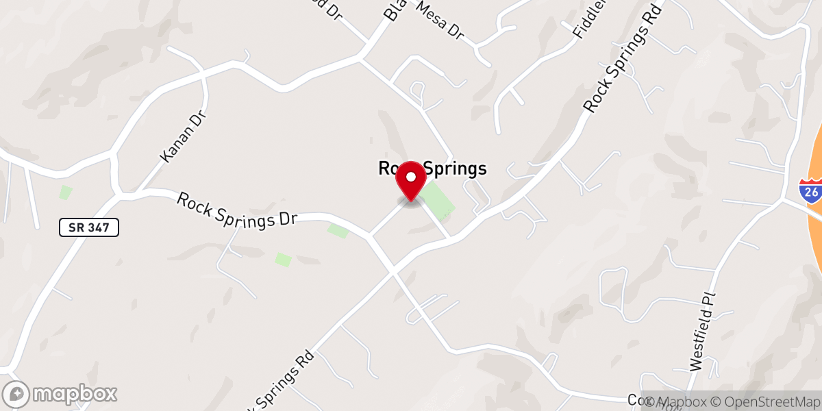 Map showing location of Rock Springs United Methodist