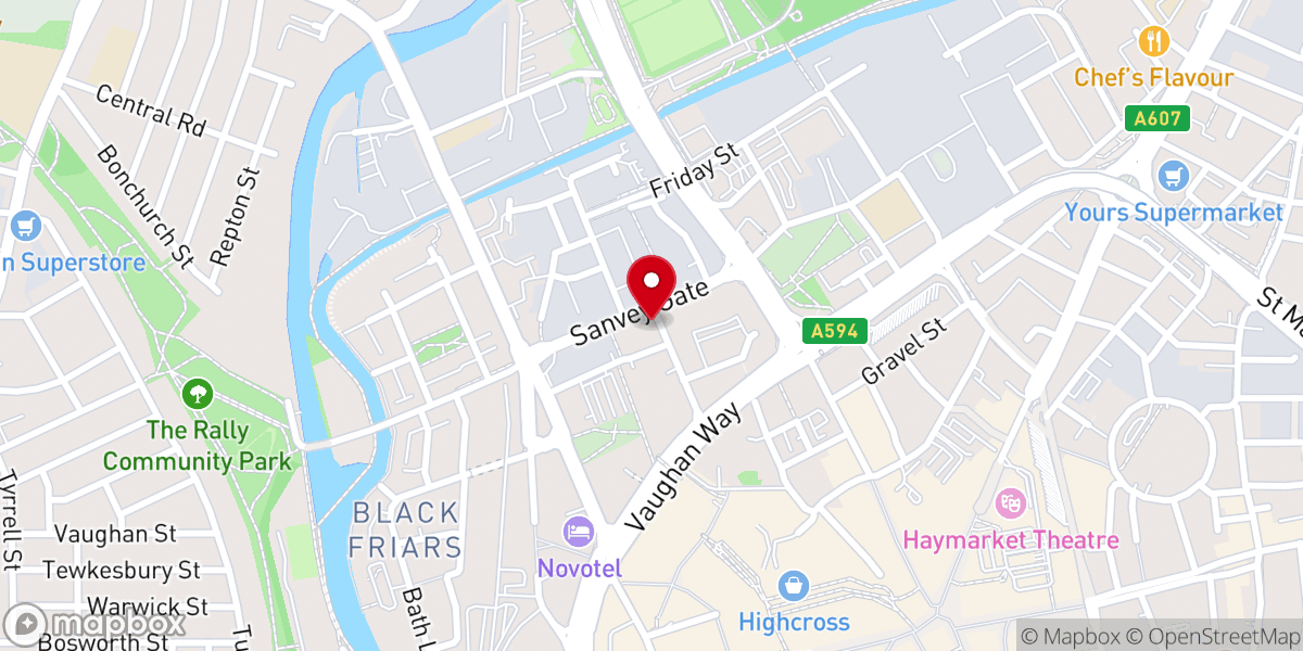 Map showing location of The Potter's House Christian Fellowship Church Leicester