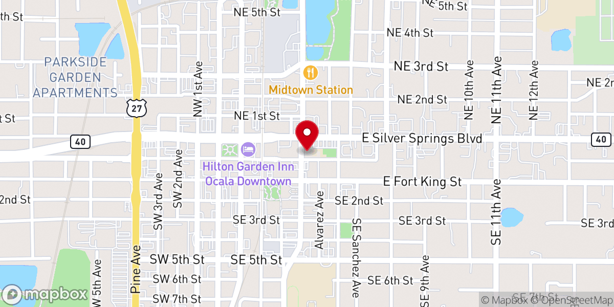 Map showing location of Ocala Grace Brethren Church