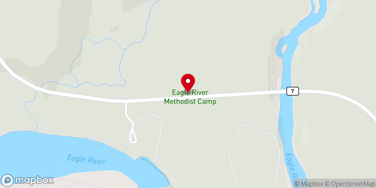 Map showing location of Eagle River United Methodist Camp