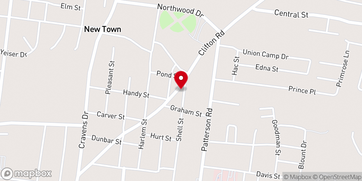 Map showing location of St John Baptist Church