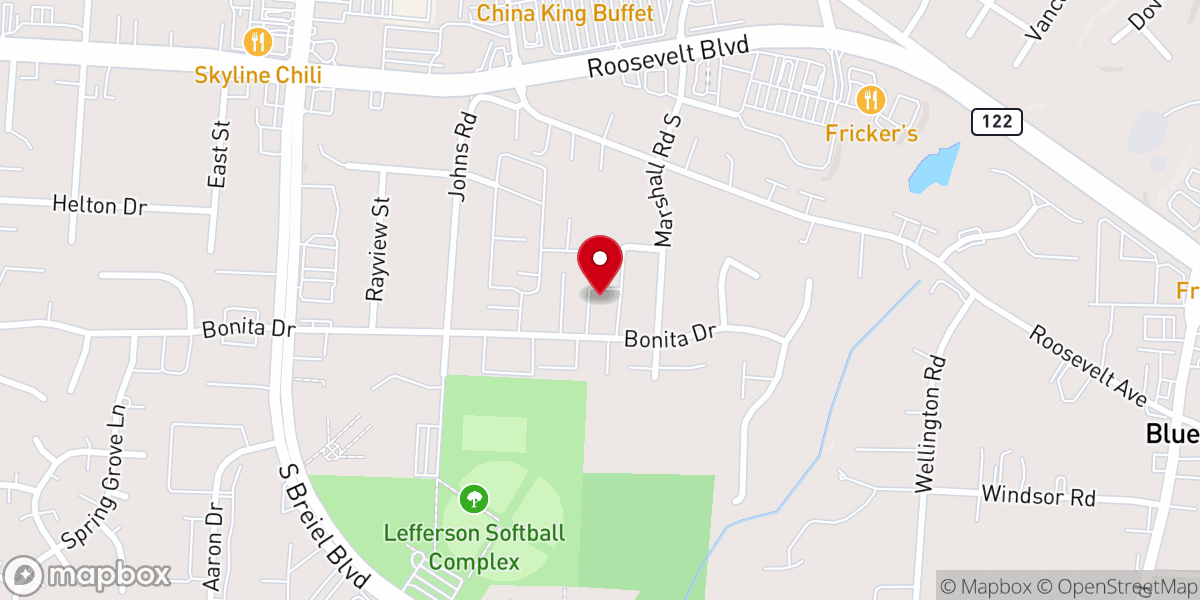 Map showing location of Buckeye Baptist Church