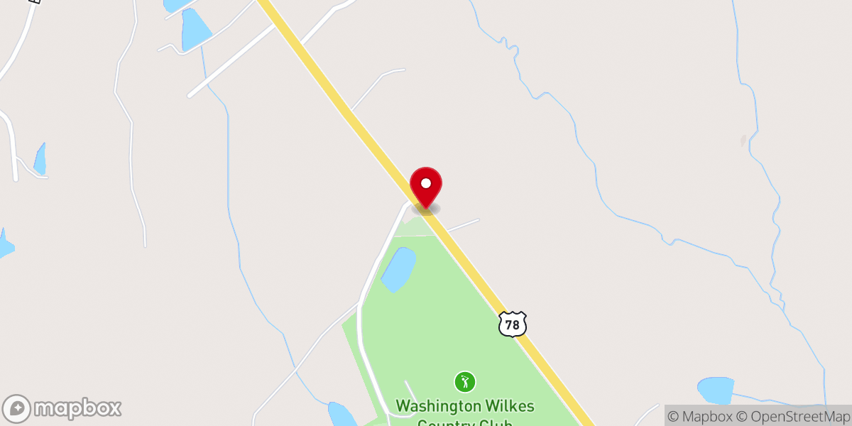 Map showing location of Gipson Church
