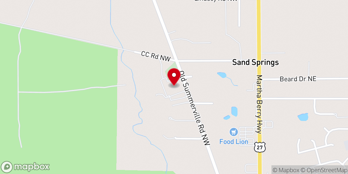 Map showing location of Pleasant Valley North Baptist Church