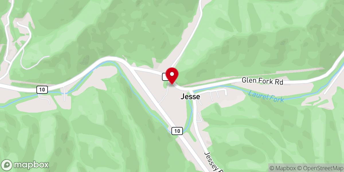 Map showing location of Guyandotte Baptist Church